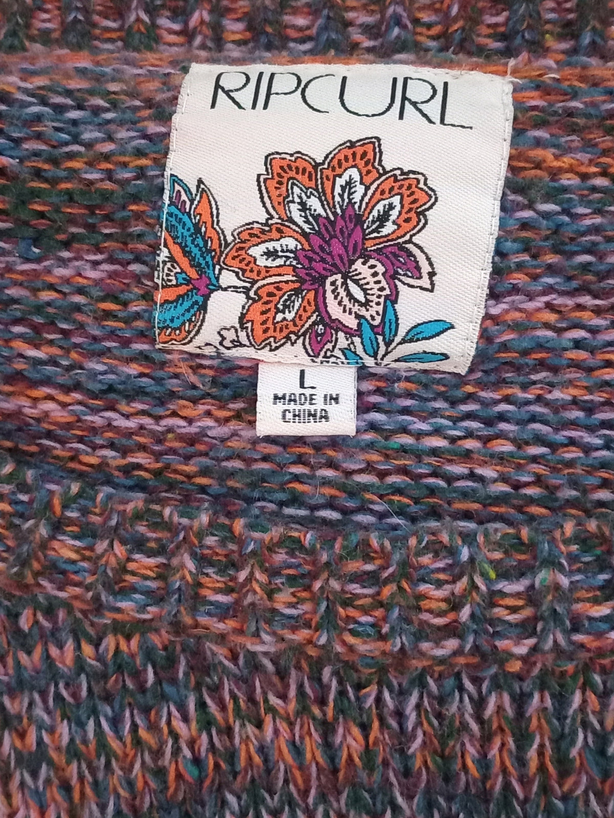 Chandail court en maille multicolore (G)