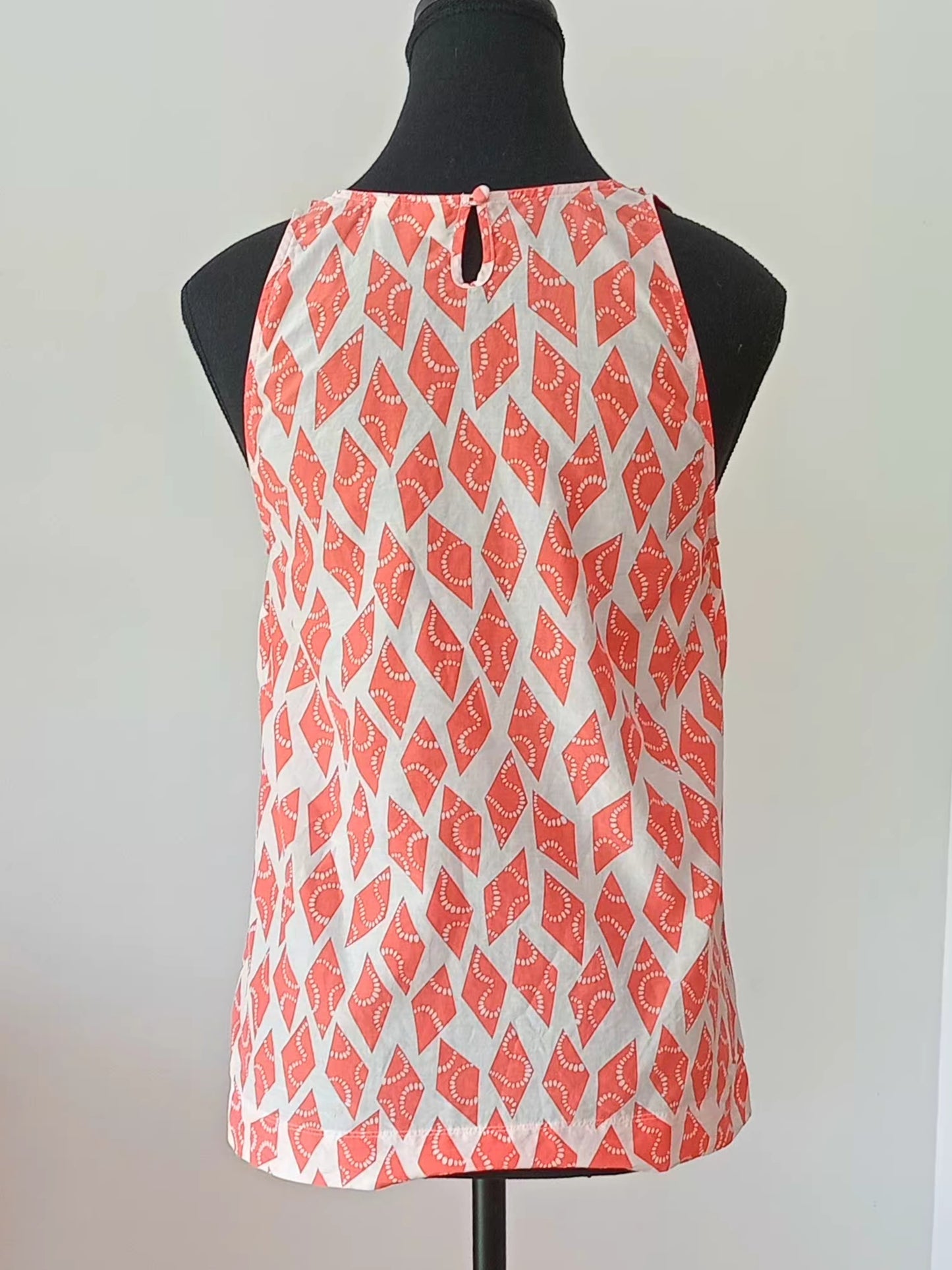 Camisole en soie et coton à imprimé corail (TP)