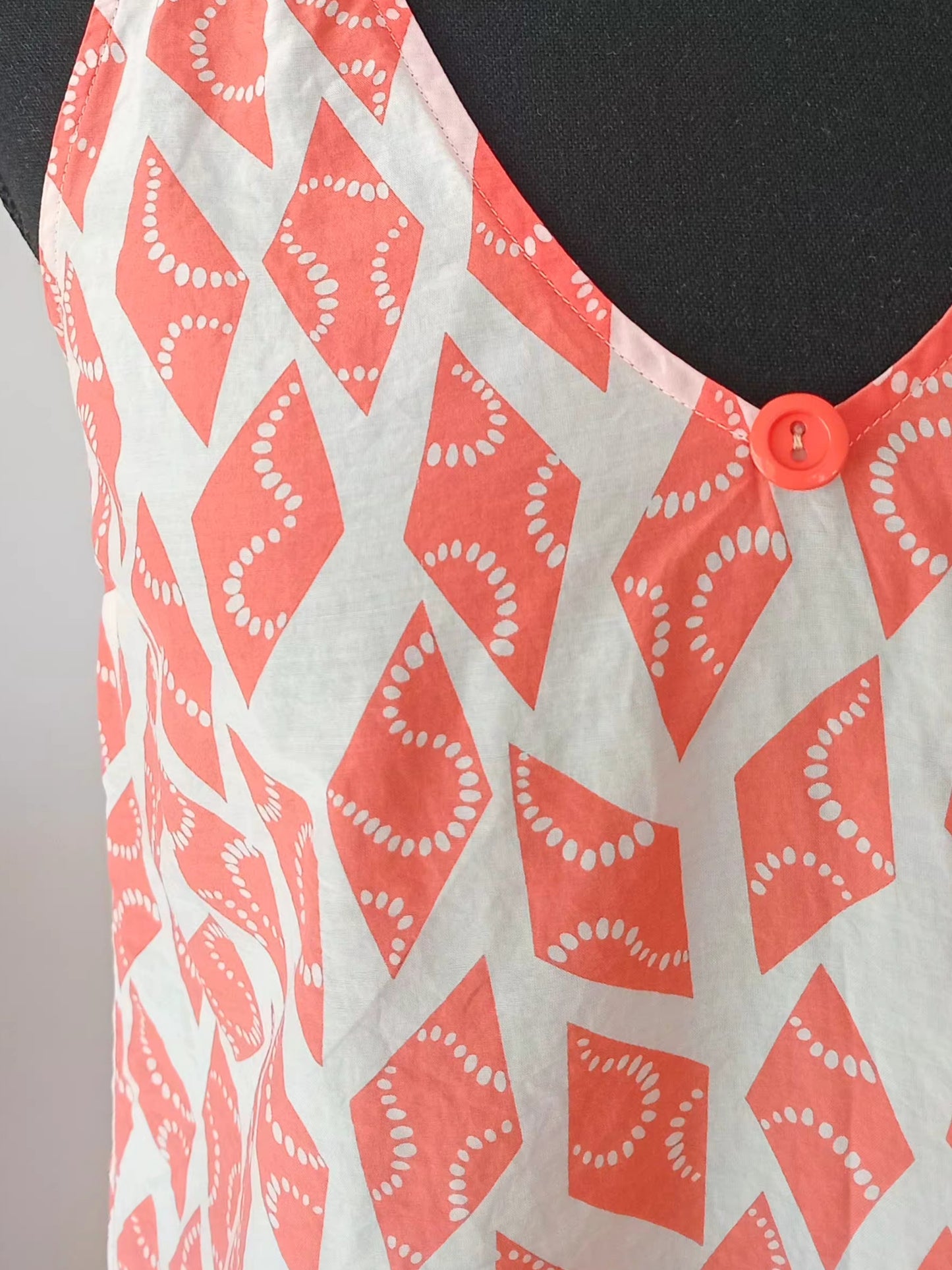 Camisole en soie et coton à imprimé corail (TP)