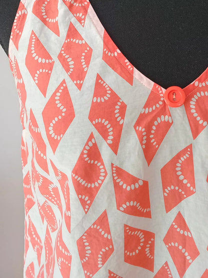 Camisole en soie et coton à imprimé corail (TP)