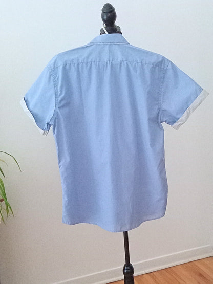 Chemise bleue à manches courtes (41/42)