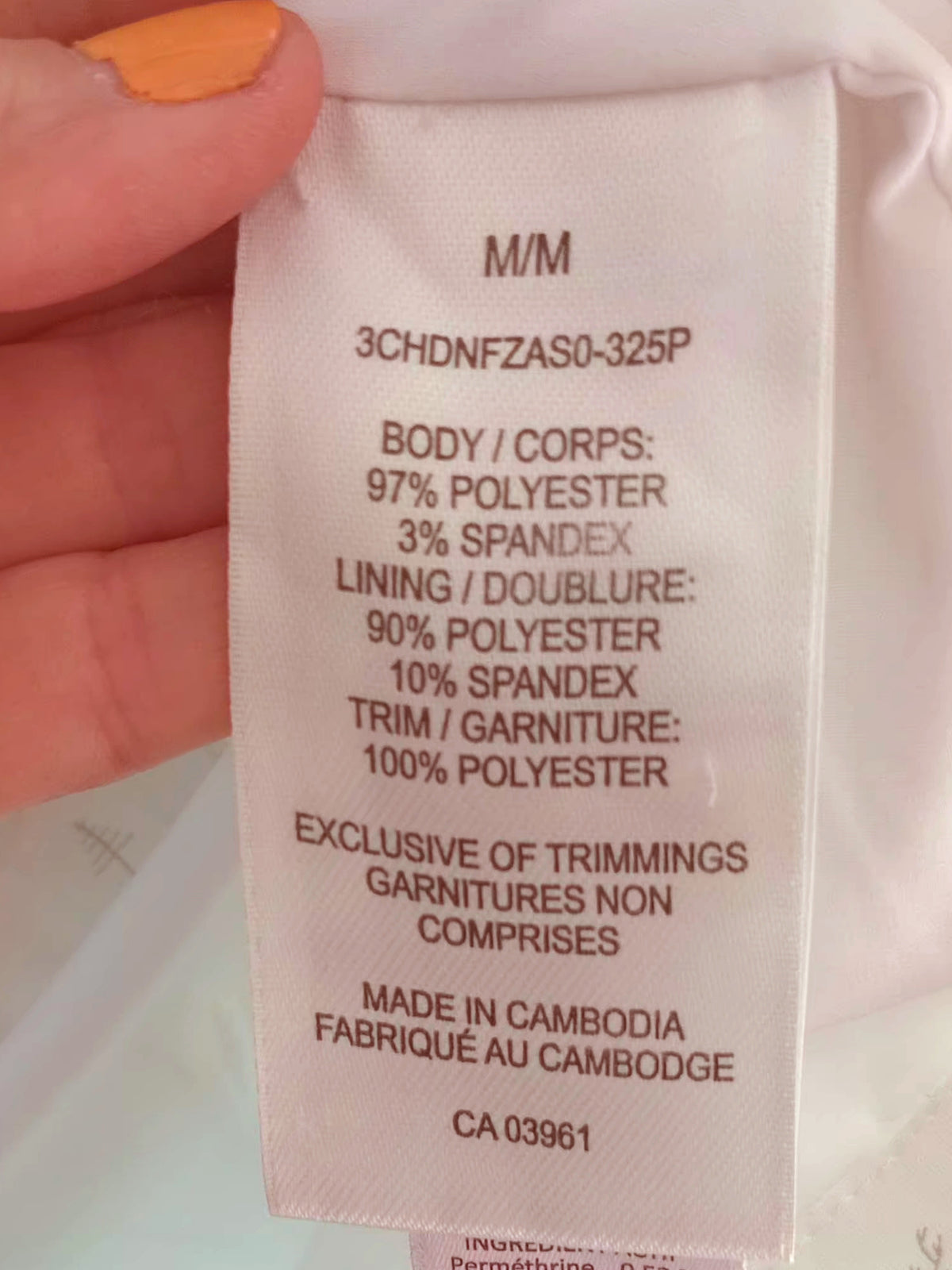 Chemise technique blanche à manches courtes No Fly Zone (M)