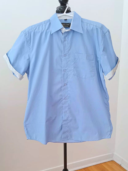 Chemise bleue à manches courtes (41/42)