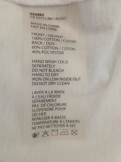 Haut blanc ajouré en coton à manches courtes (M)
