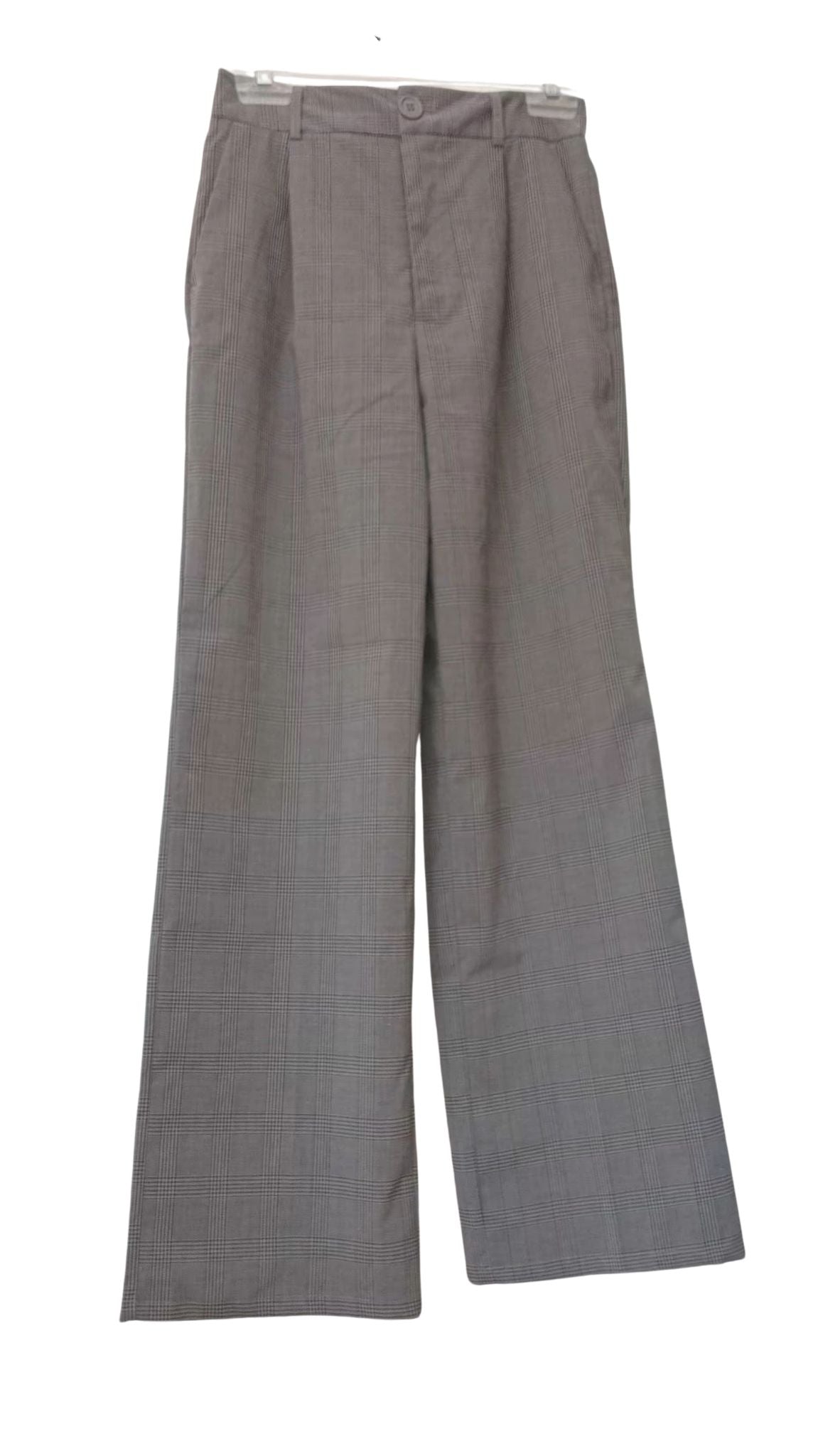 Pantalon chic taille haute à motif prince-de-galles (Petit)