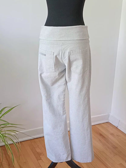 Pantalon gris pâle coupe droite confortable (M)