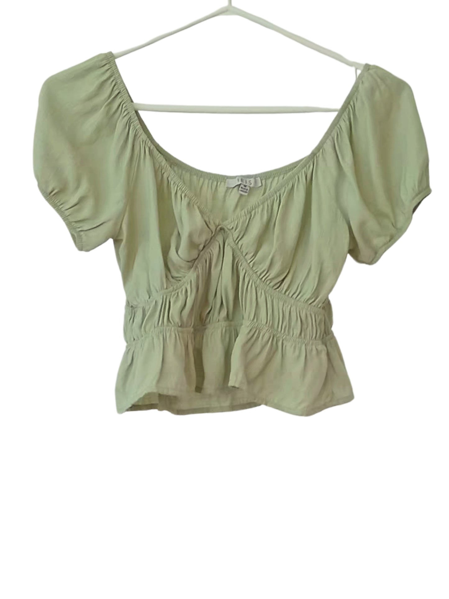 Crop top bohème vert menthe