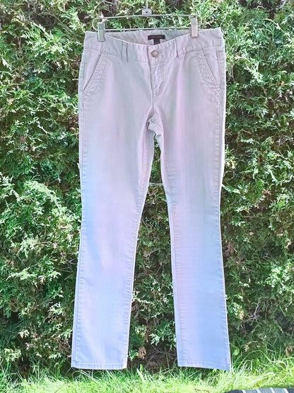 Pantalon gris pâle coupe droite taille basse (6)