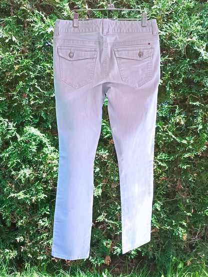 Pantalon gris pâle coupe droite taille basse (6)