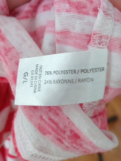 T-shirt rayé rouge et blanc (L)