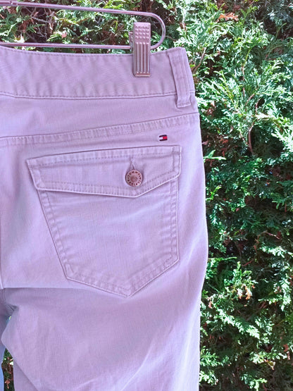 Pantalon gris pâle coupe droite taille basse (6)