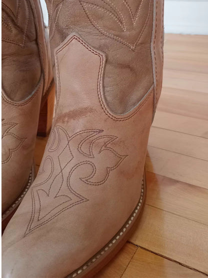 Bottes de cow-boy en cuir véritable
