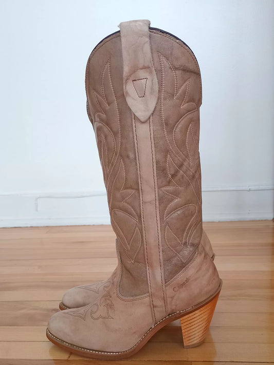 Bottes de cow-boy en cuir véritable