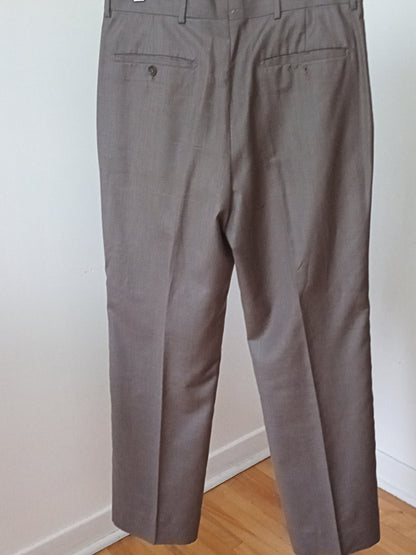 Pantalon habillé tan en laine mélangée (Grand)