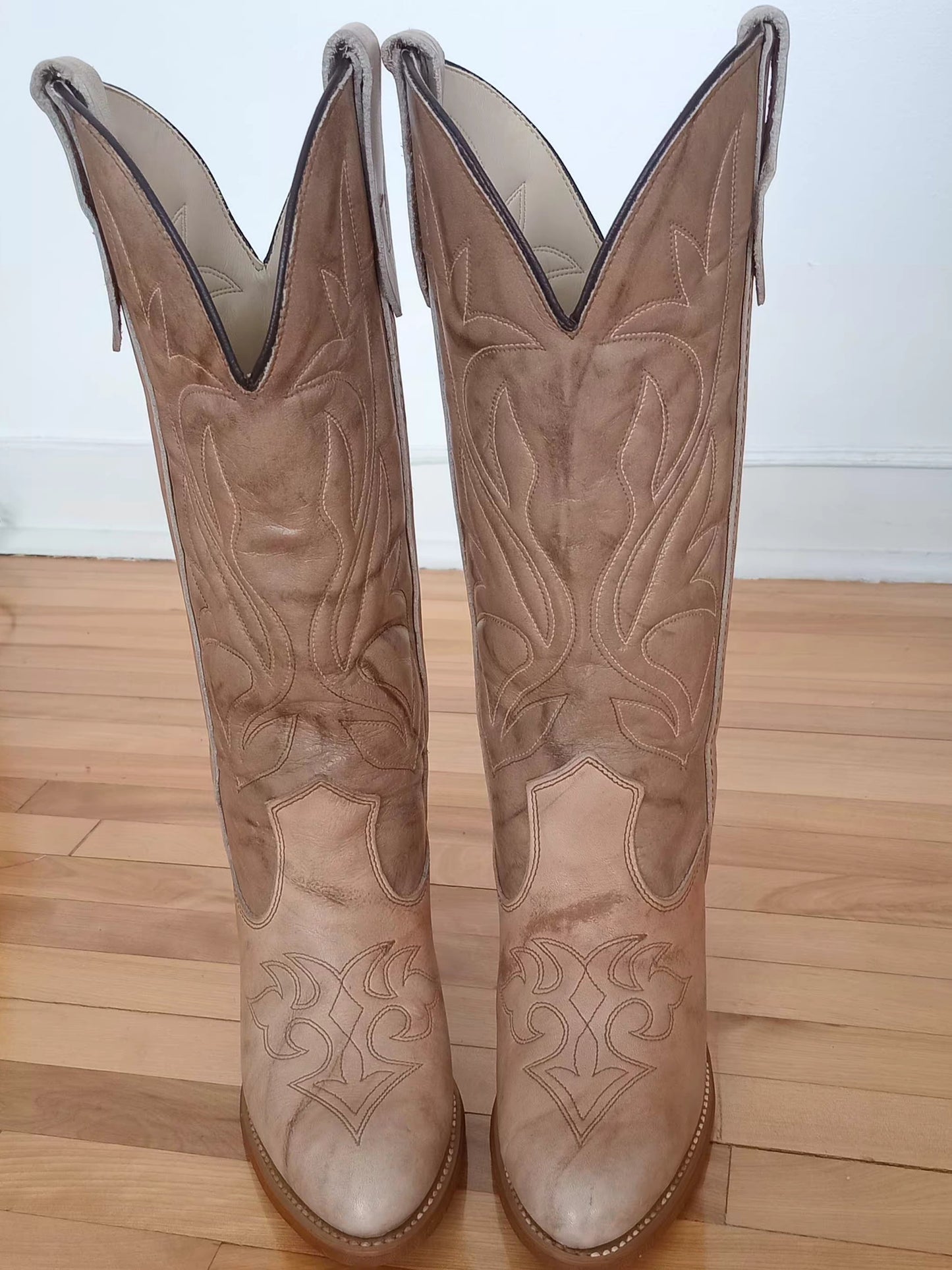 Bottes de cow-boy en cuir véritable