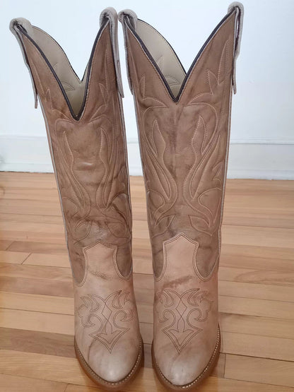 Bottes de cow-boy en cuir véritable