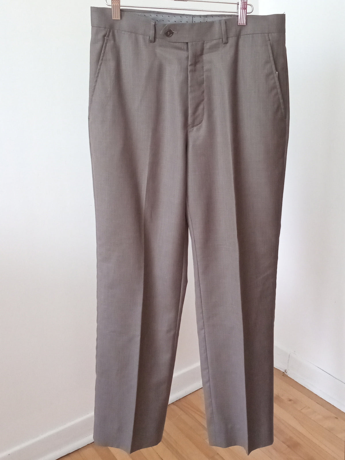 Pantalon habillé tan en laine mélangée (Grand)