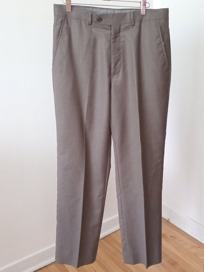 Pantalon habillé tan en laine mélangée (Grand)