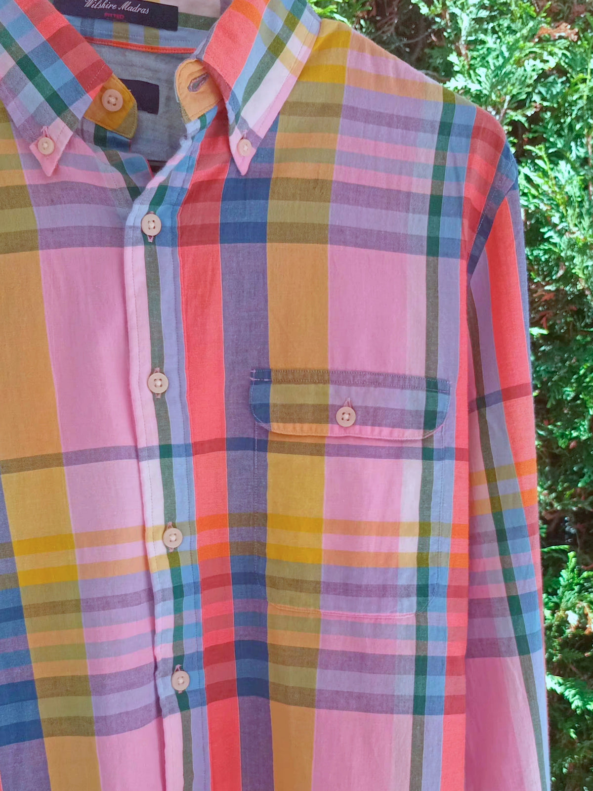 Chemise Madras à carreaux multicolores (M)