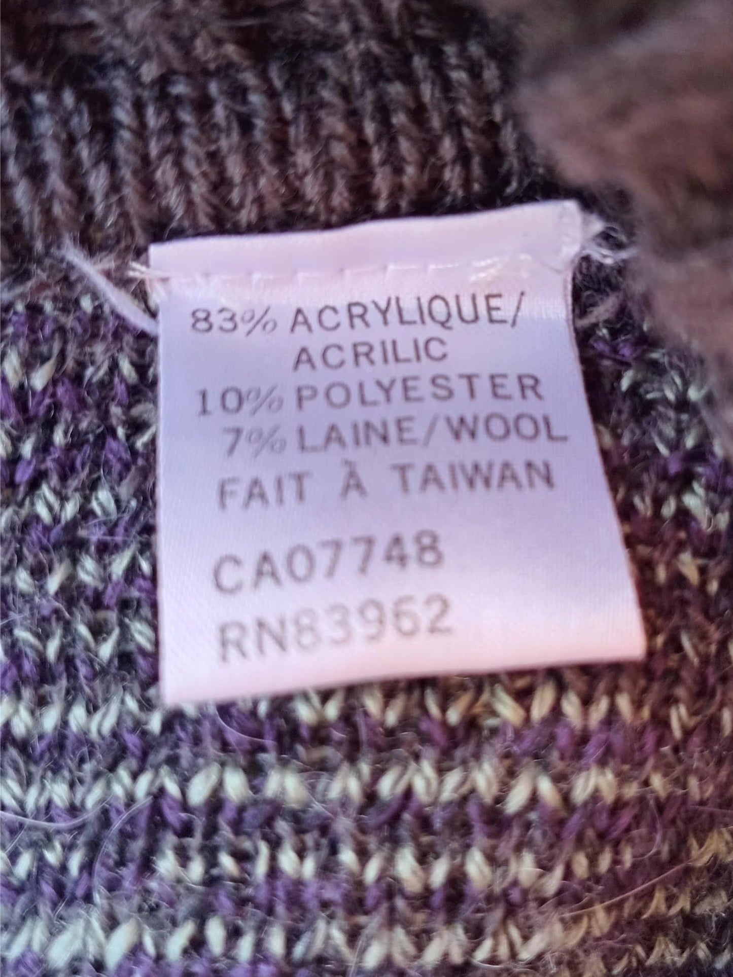Cardigan vintage grand-papa motifs nordiques (L)