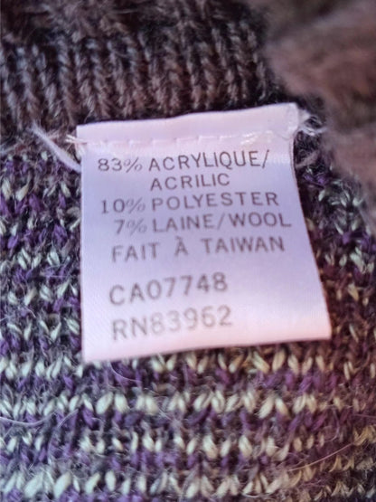 Cardigan vintage grand-papa motifs nordiques (L)