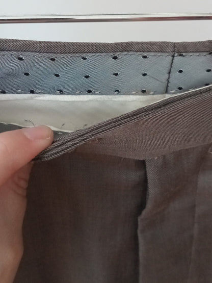 Pantalon habillé tan en laine mélangée (Grand)