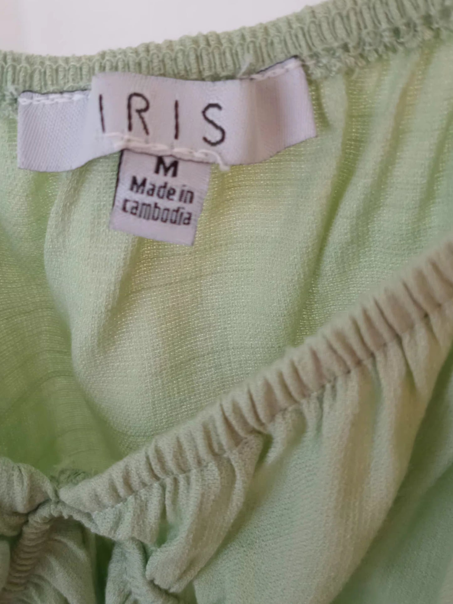 Crop top bohème vert menthe