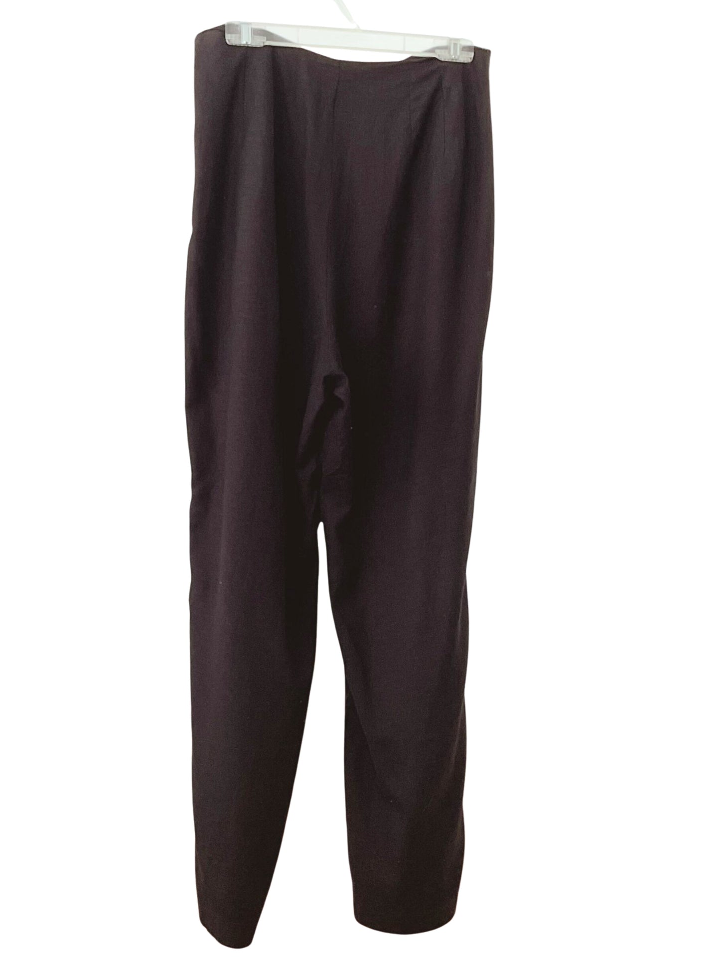 Pantalon en lin noir à taille haute