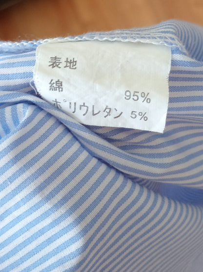Robe chemise rayée bleu pâle à volants (P)