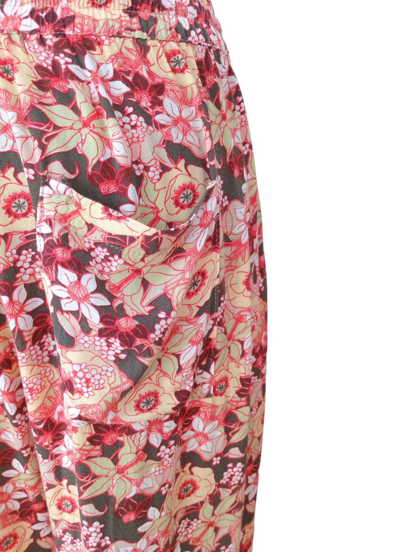 Pantalon fleuri boho fluide (M)
