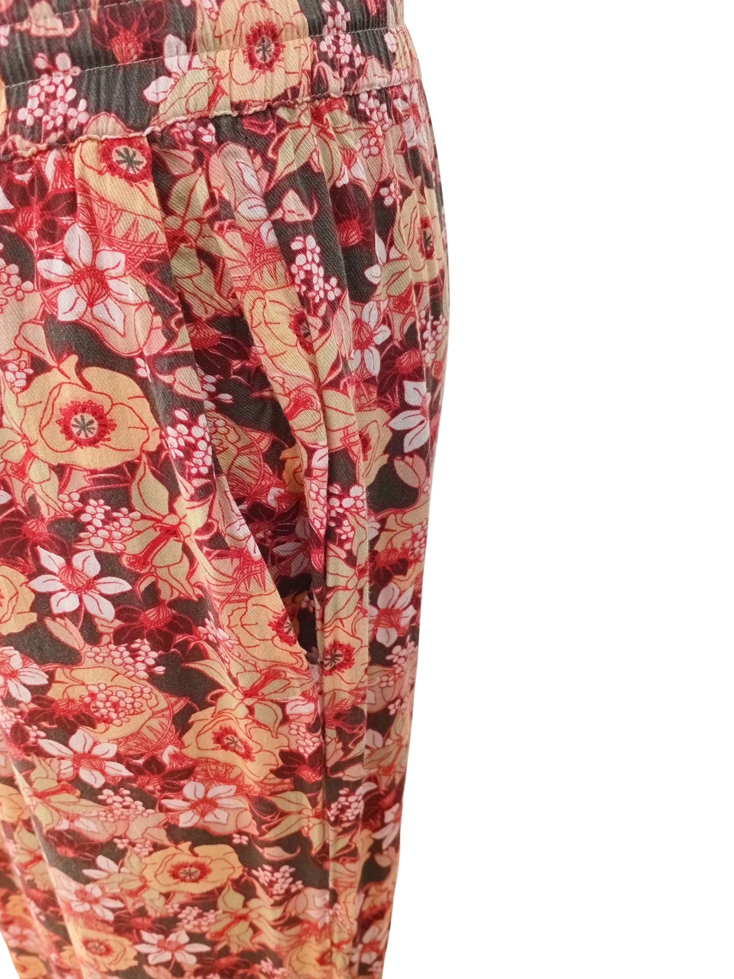 Pantalon fleuri boho fluide (M)