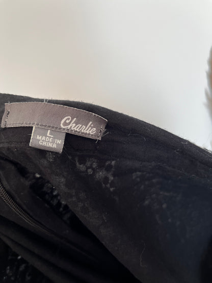Jupe fleurie noire et blanche (G)