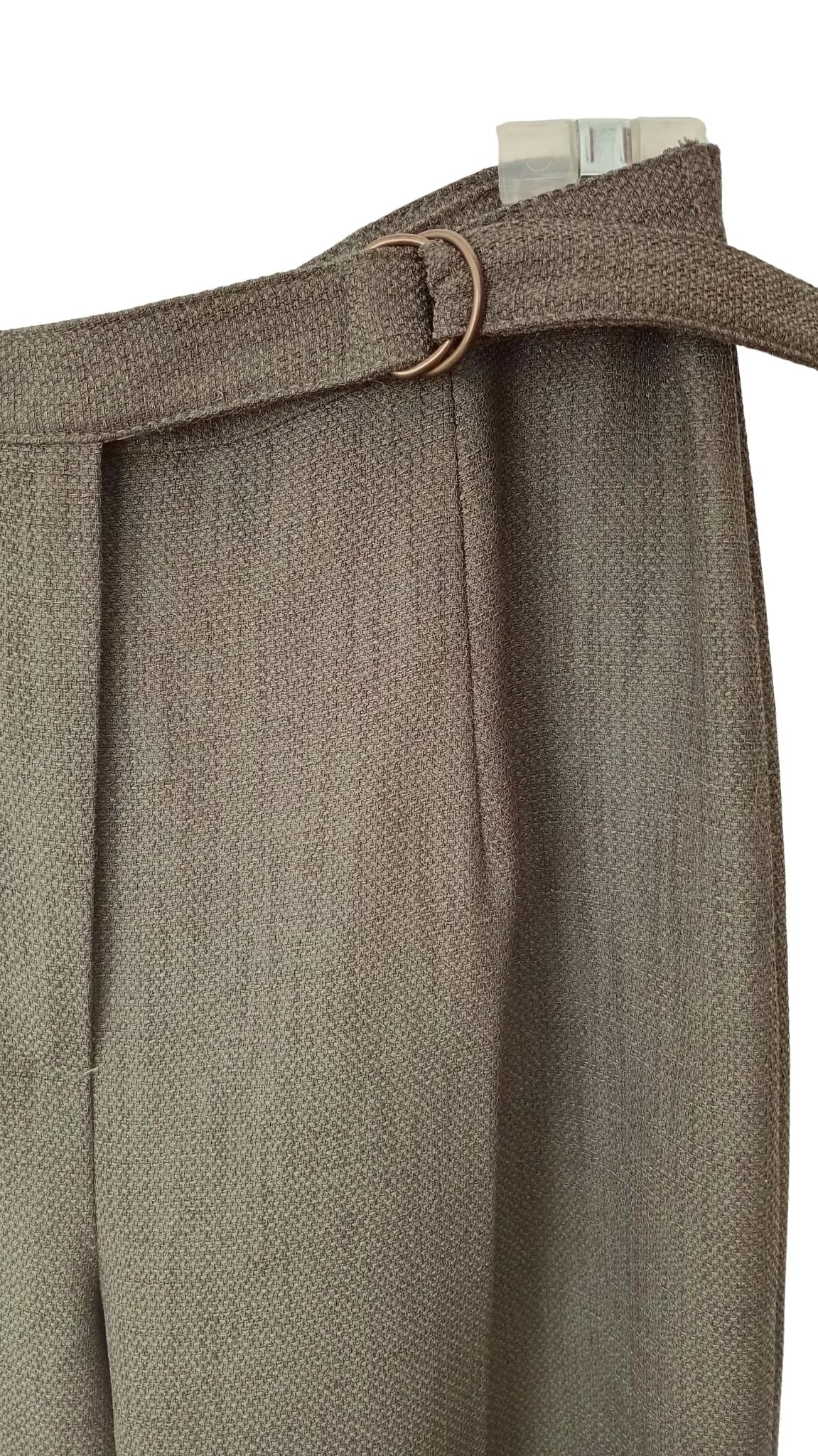 Pantalon fluide taille haute vert forêt (8)