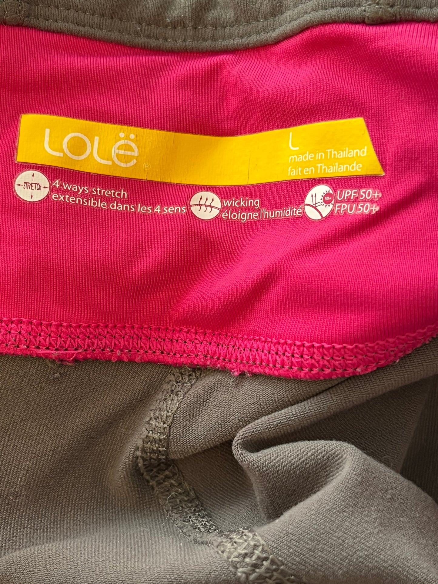 Leggings Lolë - Étiquette de marque et de taille