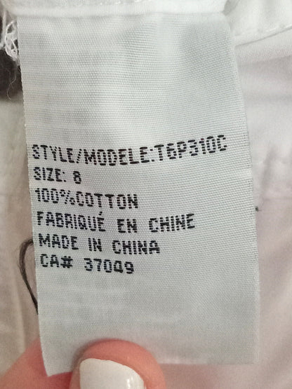 Pantalon capri blanc en coton (8)