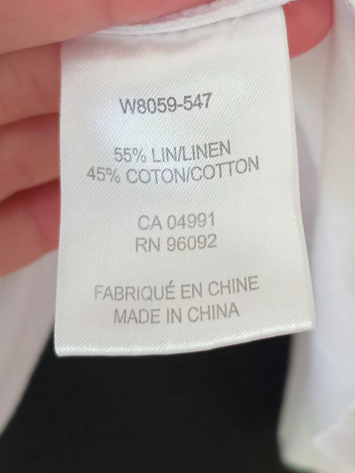 Blouse blanche légère en lin et coton (G)