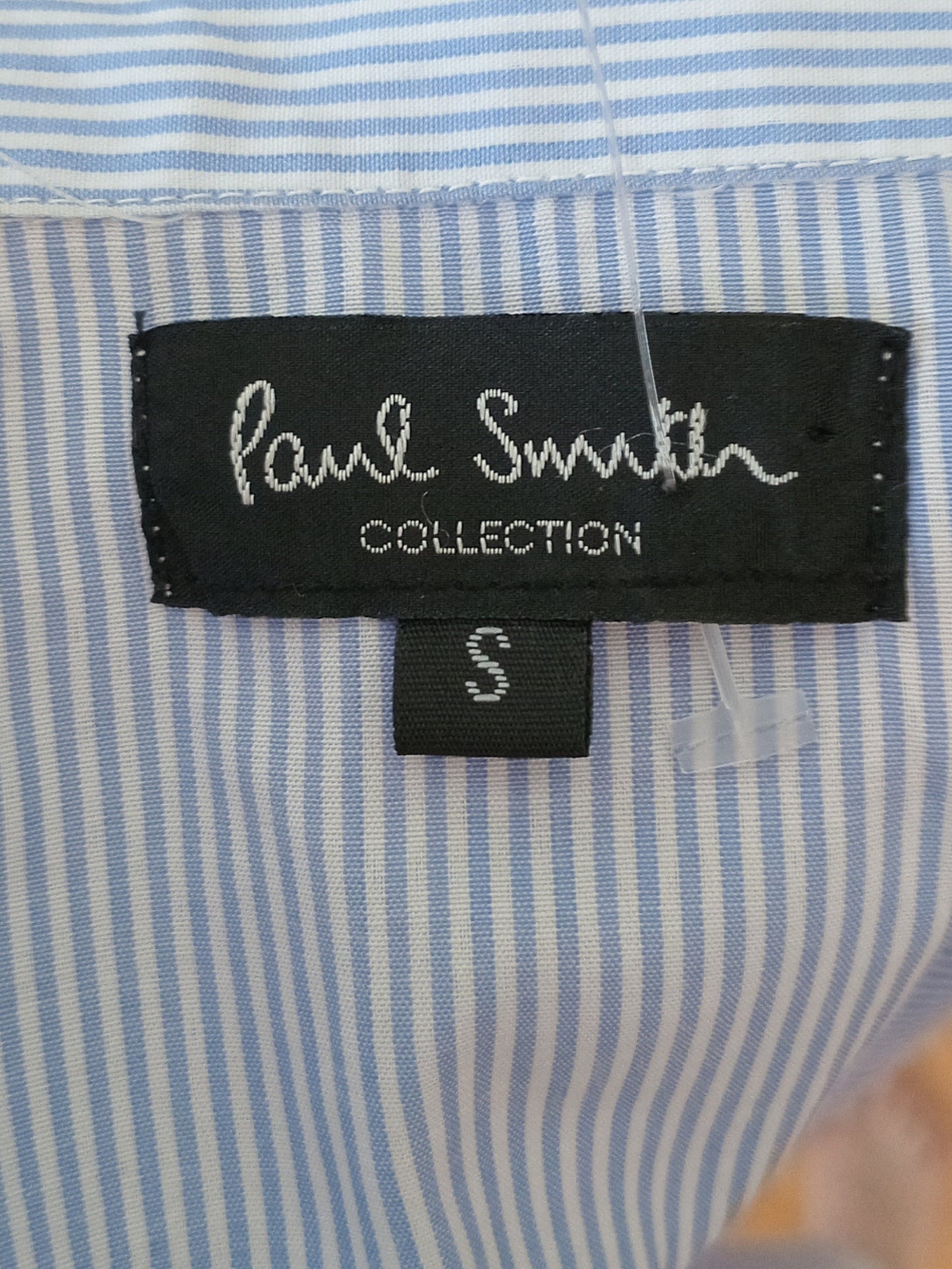 Robe chemise rayée bleu pâle à volants (P)