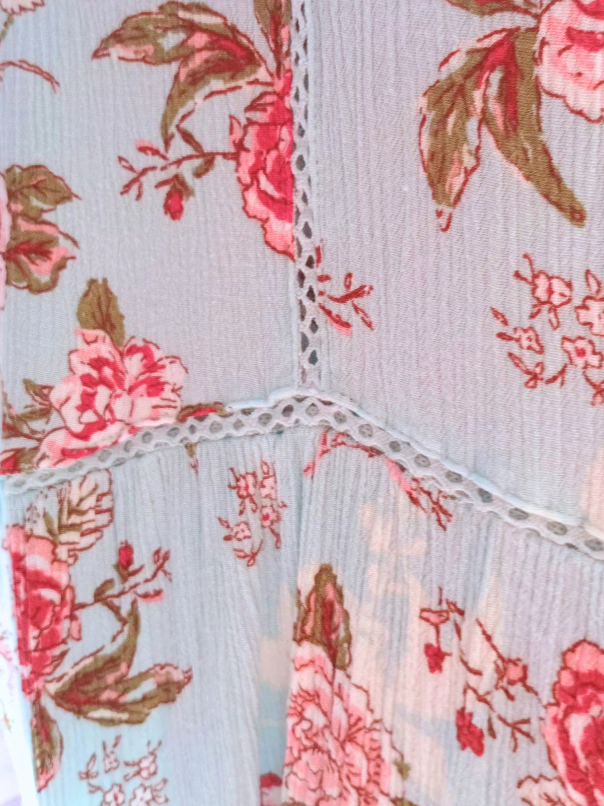 Camisole bohème turquoise fleurie (2X)