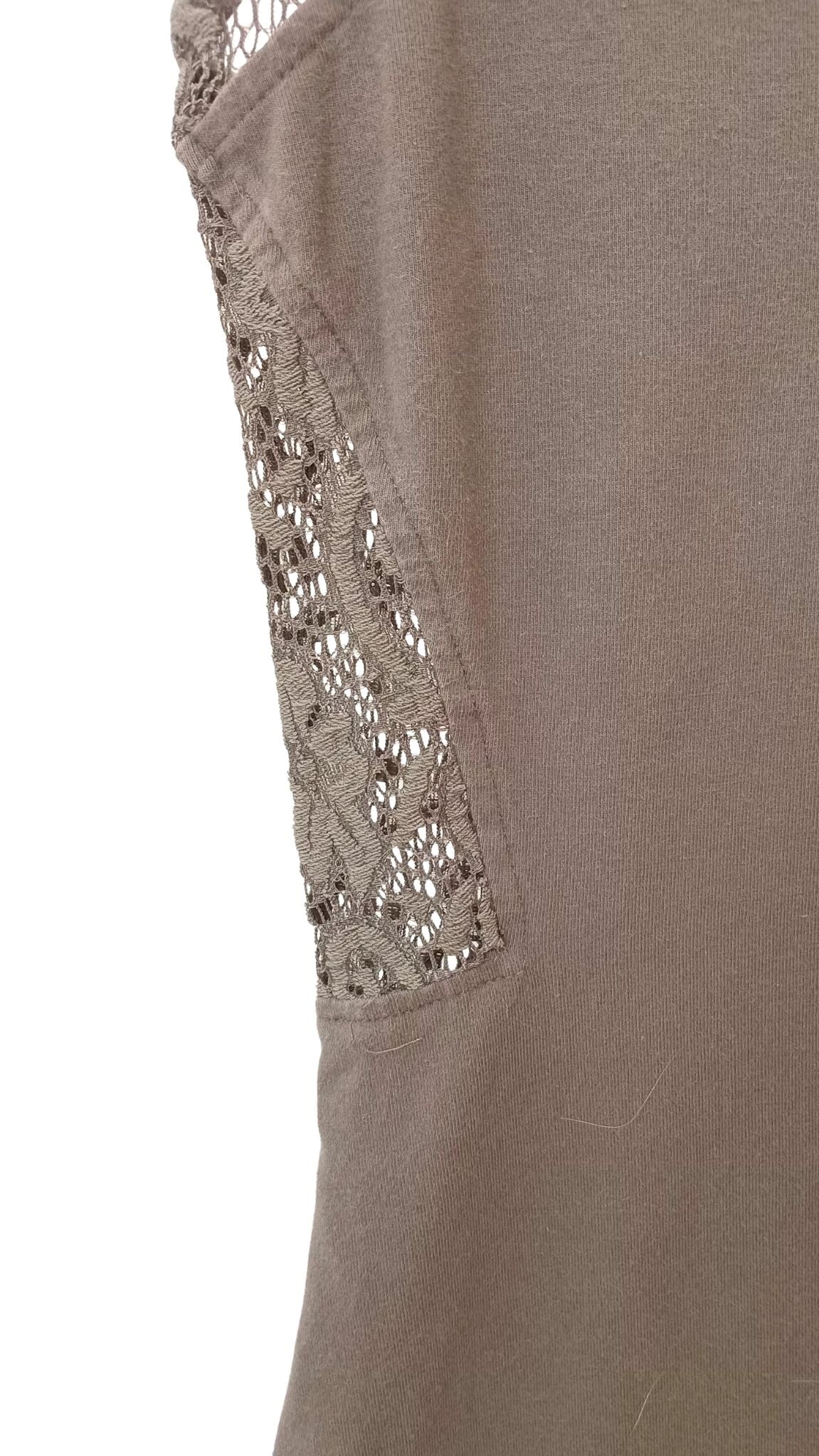 Robe crayon vert sauge avec dos en dentelle (Petit)