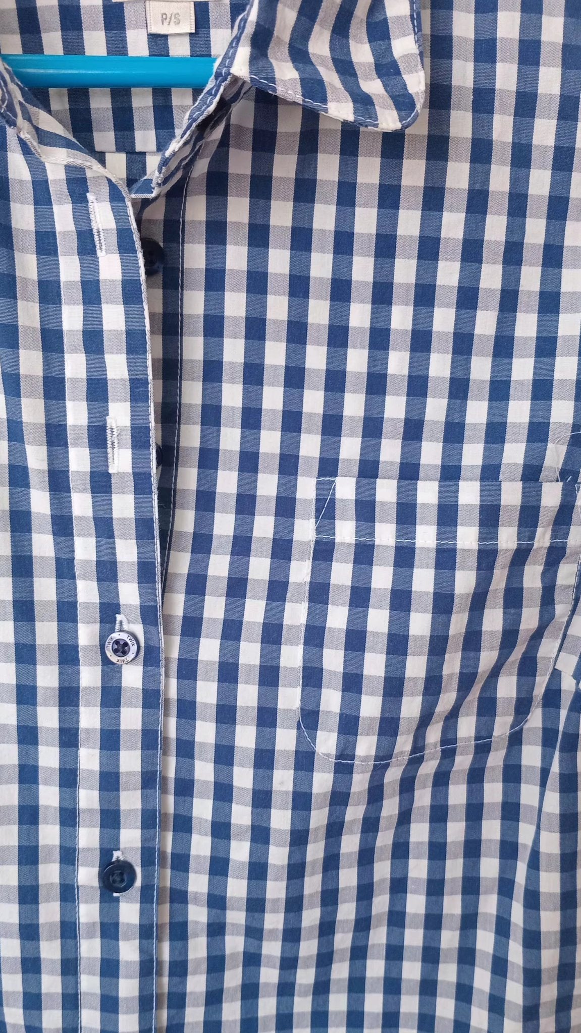 Blouse à carreaux style pique-nique (P)