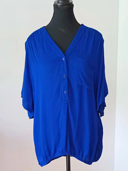 Blouse fluide bleu cobalt (G)
