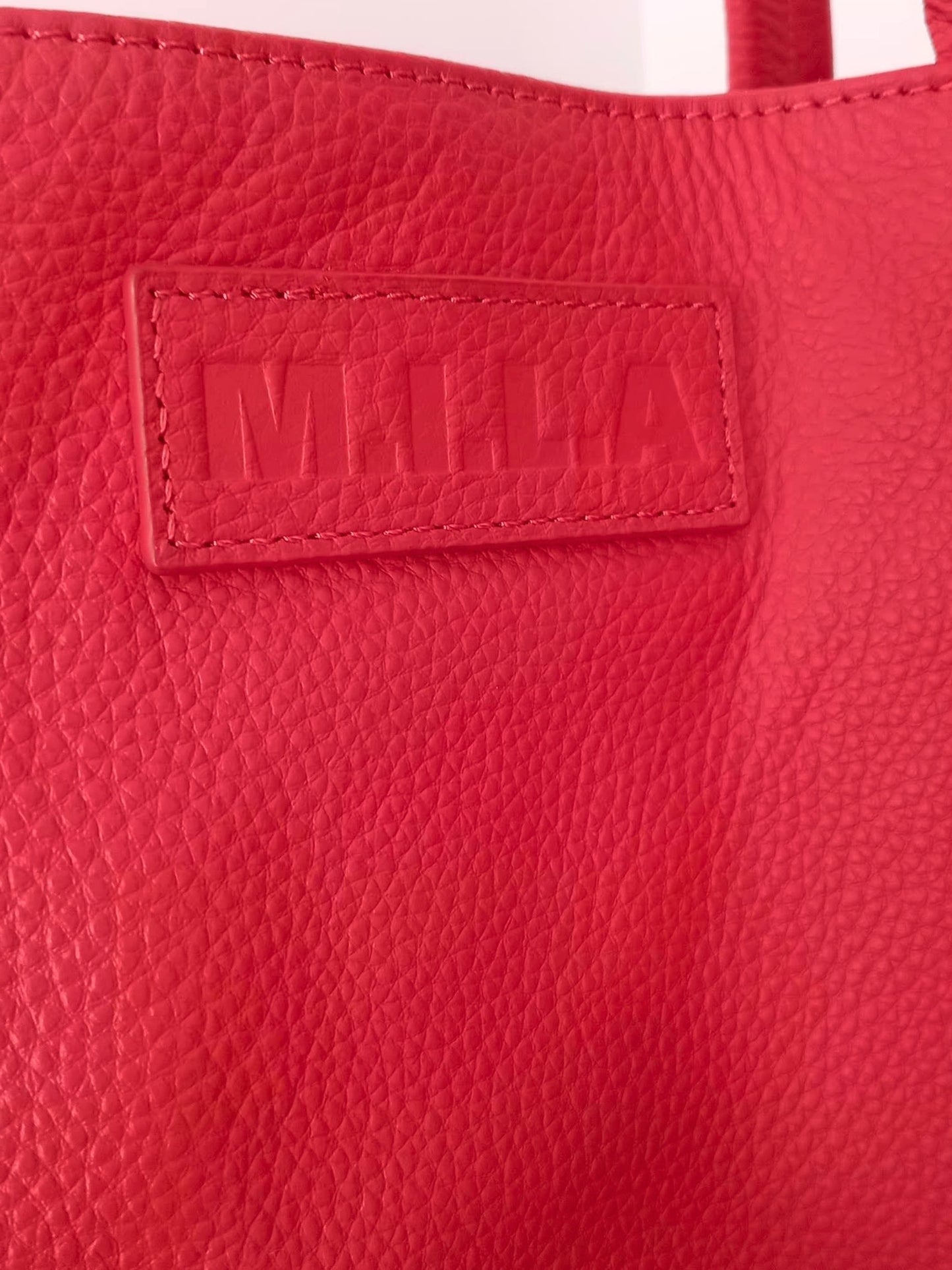 Sac fourre-tout en cuir rouge