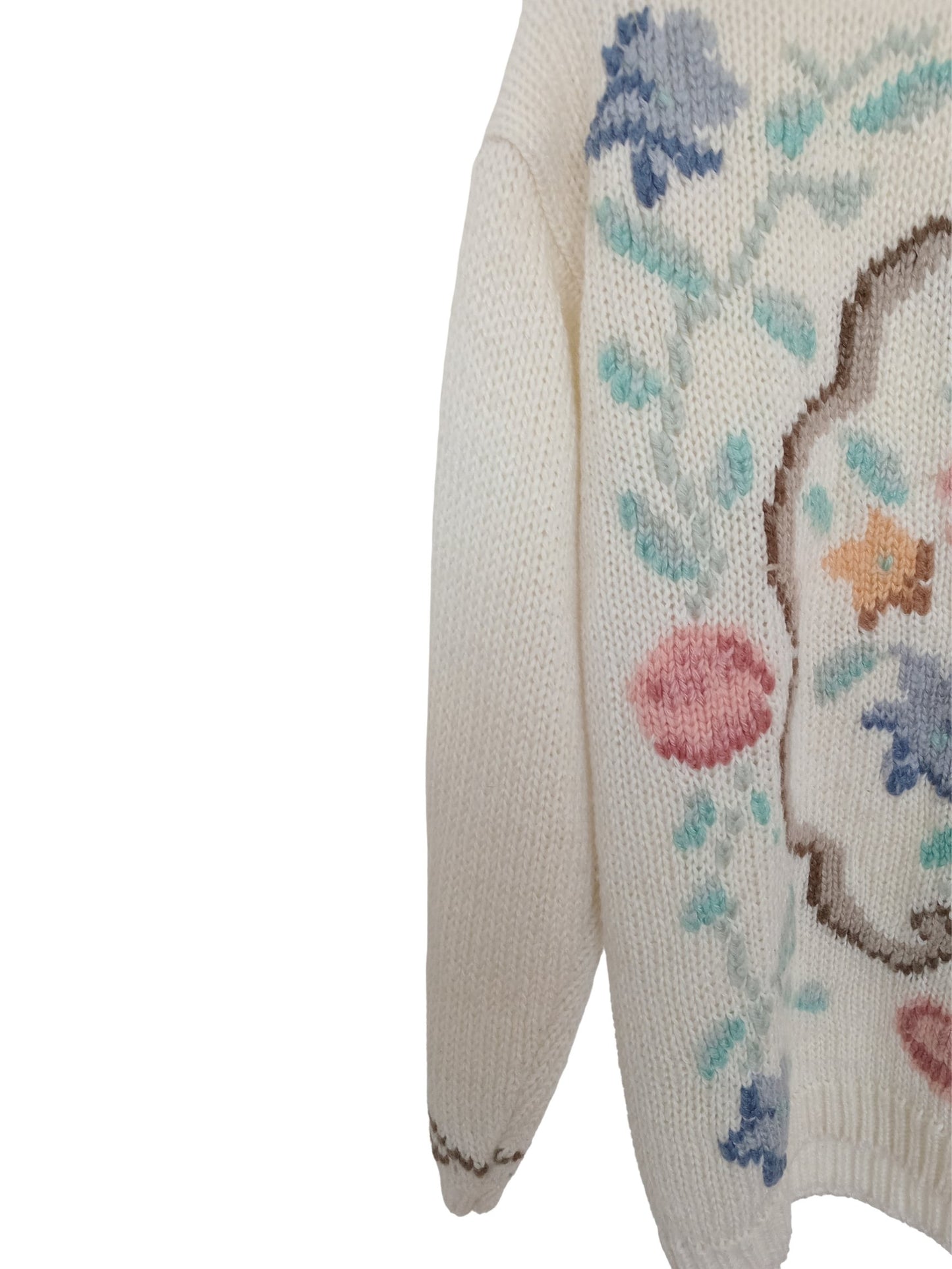 Chandail tricot vintage pastel (L)