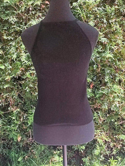Camisole en tricot noir à fines bretelles (L)
