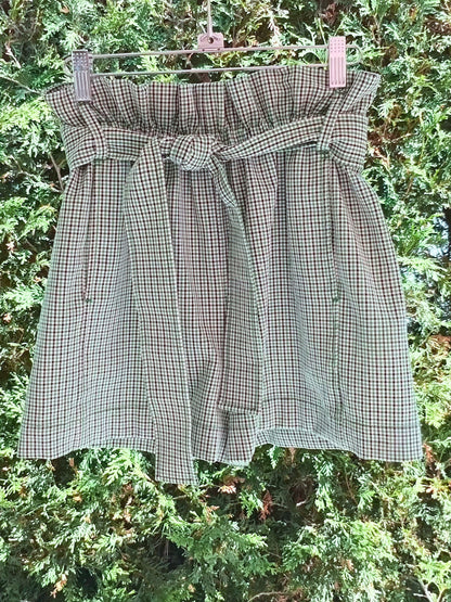Bermuda taille haute à carreaux verts (4)