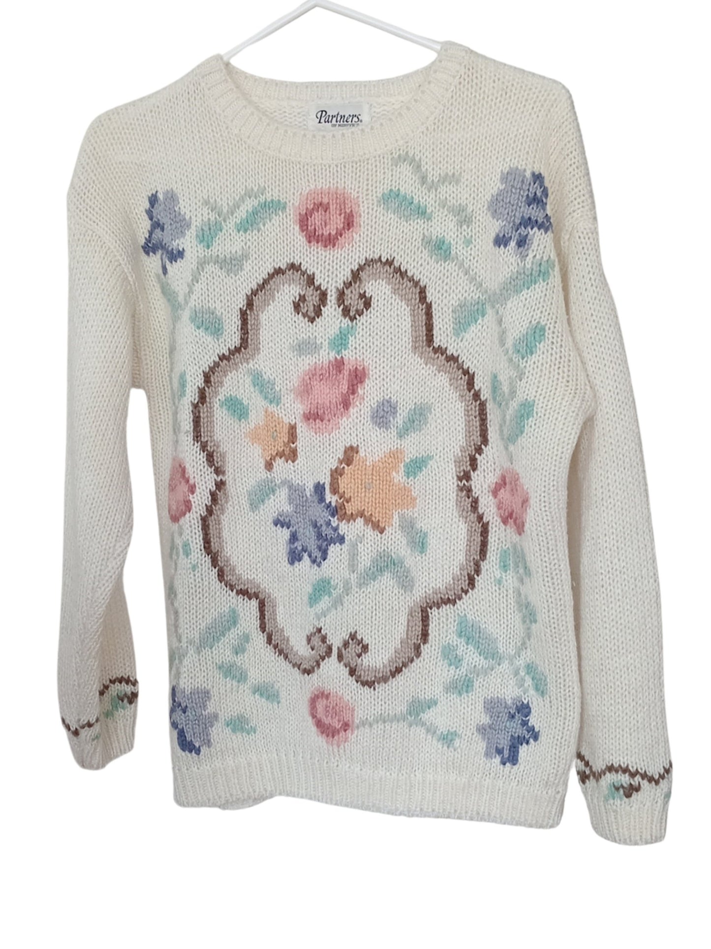 Chandail tricot vintage pastel (L)