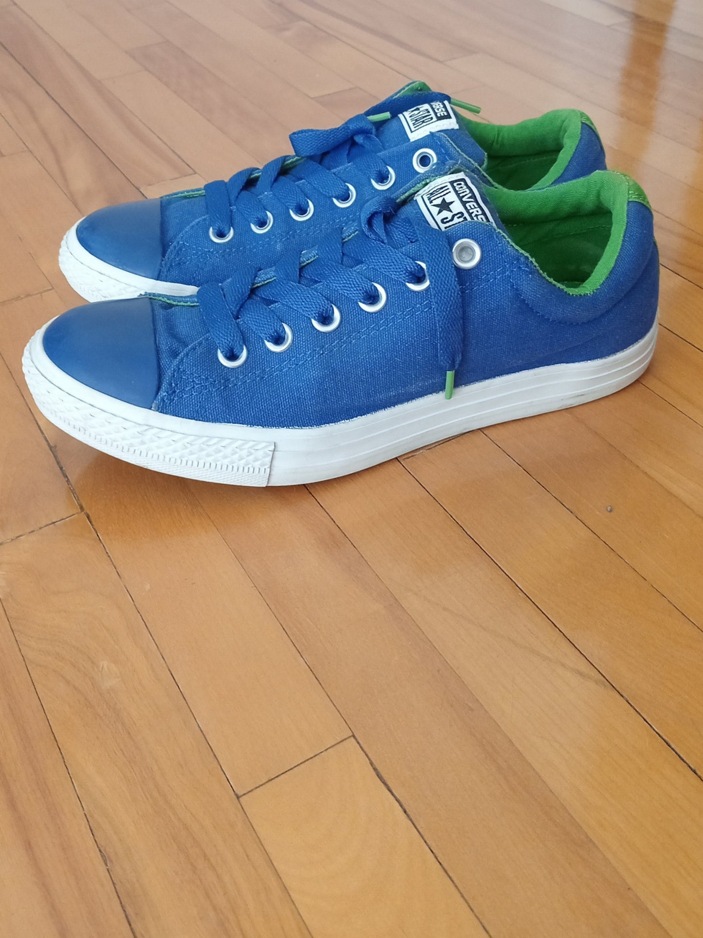 Espadrilles bleues et vertes en toile (6)