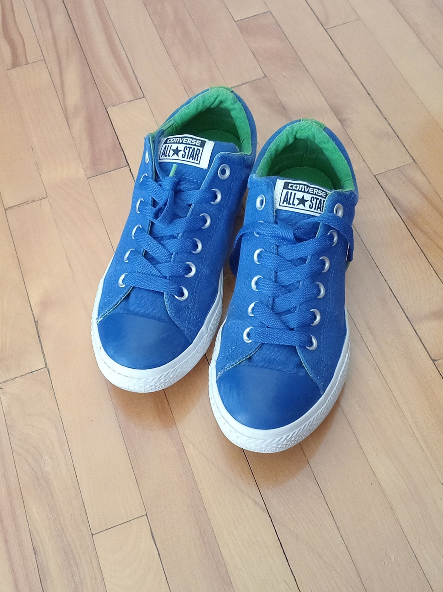 Espadrilles bleues et vertes en toile (6)