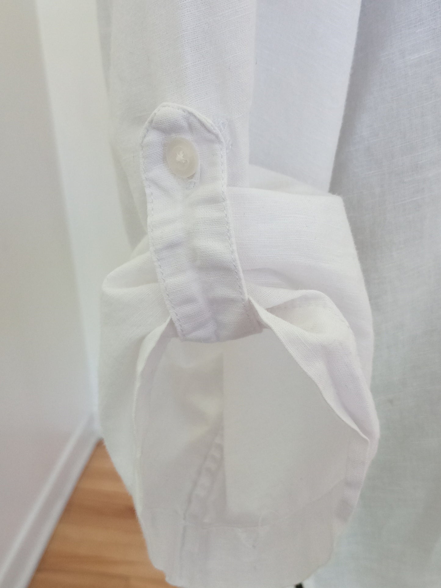 Blouse blanche légère en lin et coton (G)