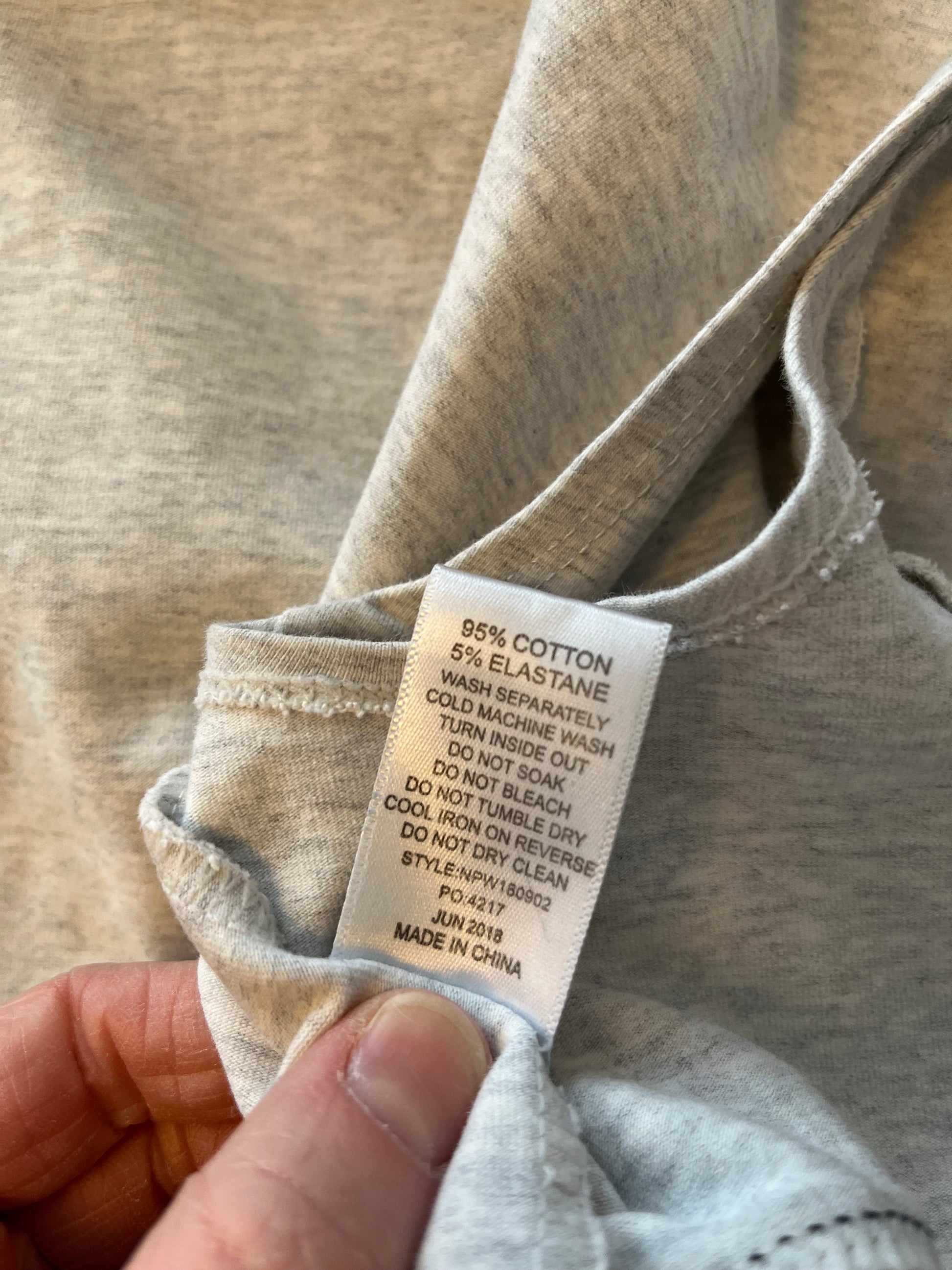 Soutien-gorge NXP - Étiquette de composition